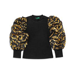 V PUFF SLEEVE TOP