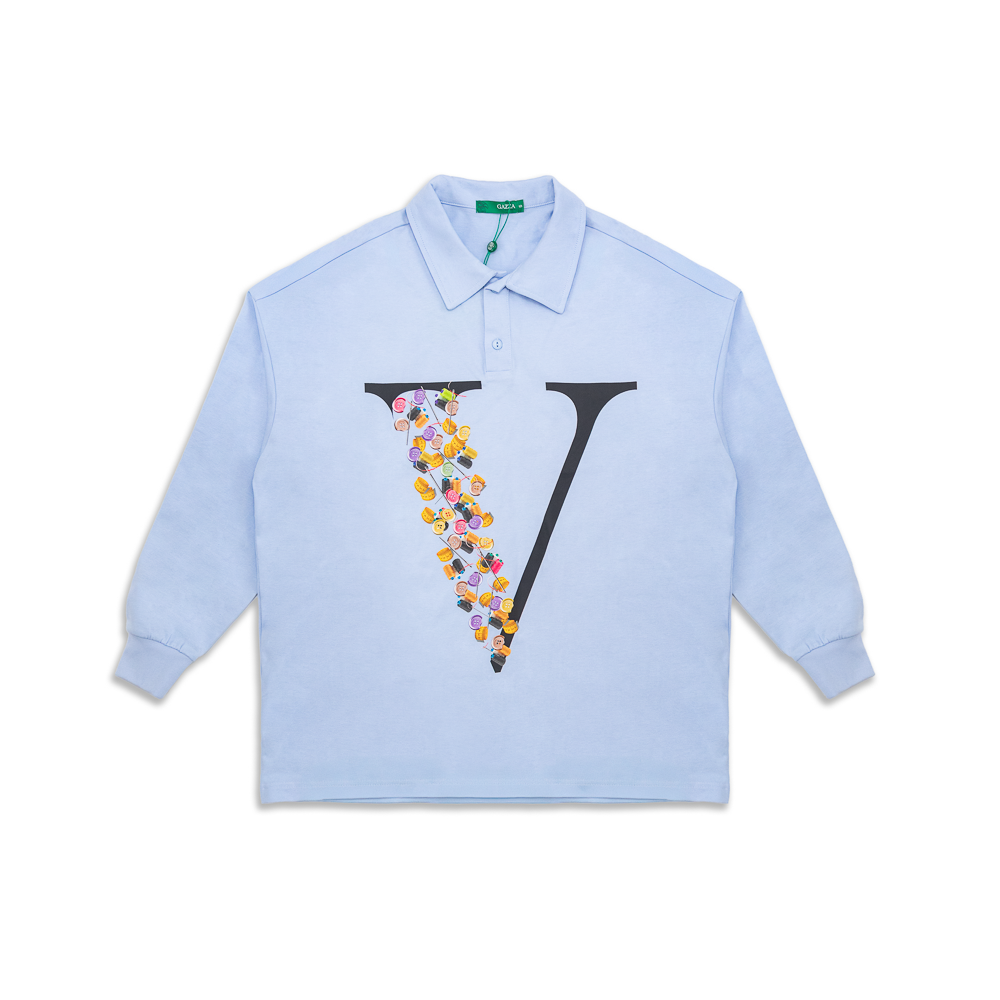BUTTONED V