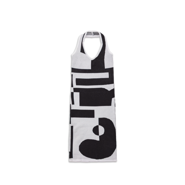 ABSTRACT HALTER NECK DRESS