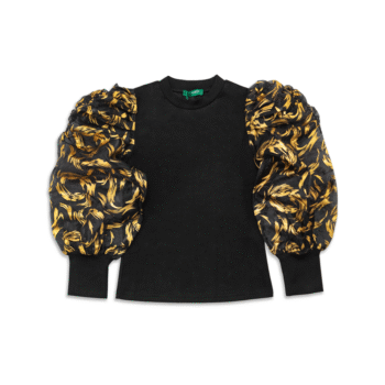 V PUFF SLEEVE TOP